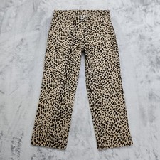 Vintage 90s BIYAYCDA Pants Womens 6 Brown Animal Print Mid Rise Straight Leg