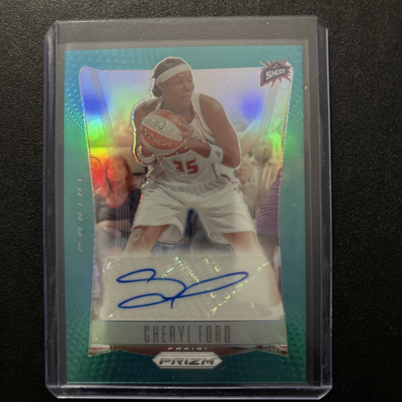 2024 Panini WNBA Prizm Cheryl Ford Throwback Signatures Auto Teal /35 TB-CF