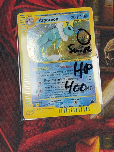 **SWIRL** HP/DMG Pokemon TCG Skyridge Vaporeon H31/H32 Holo Swirl e-Reader 2003