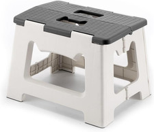 9'' Folding Step Stools for Kids  Adults, Hold Up to 300 Lbs Gray  Portable Fo
