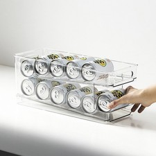 Double Layer Soda Can Dispenser Drink Beer Beverage Storage Rack Holder Shelf