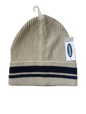 NWT Old Navy Men's Wide Cuff Beanie Hat Gray Ghost and Navy one size