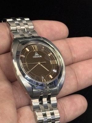 SEIKO CREDOR SIGNO GCAZ053/8J86-0AB0 Date Brown Dial Quartz Men's