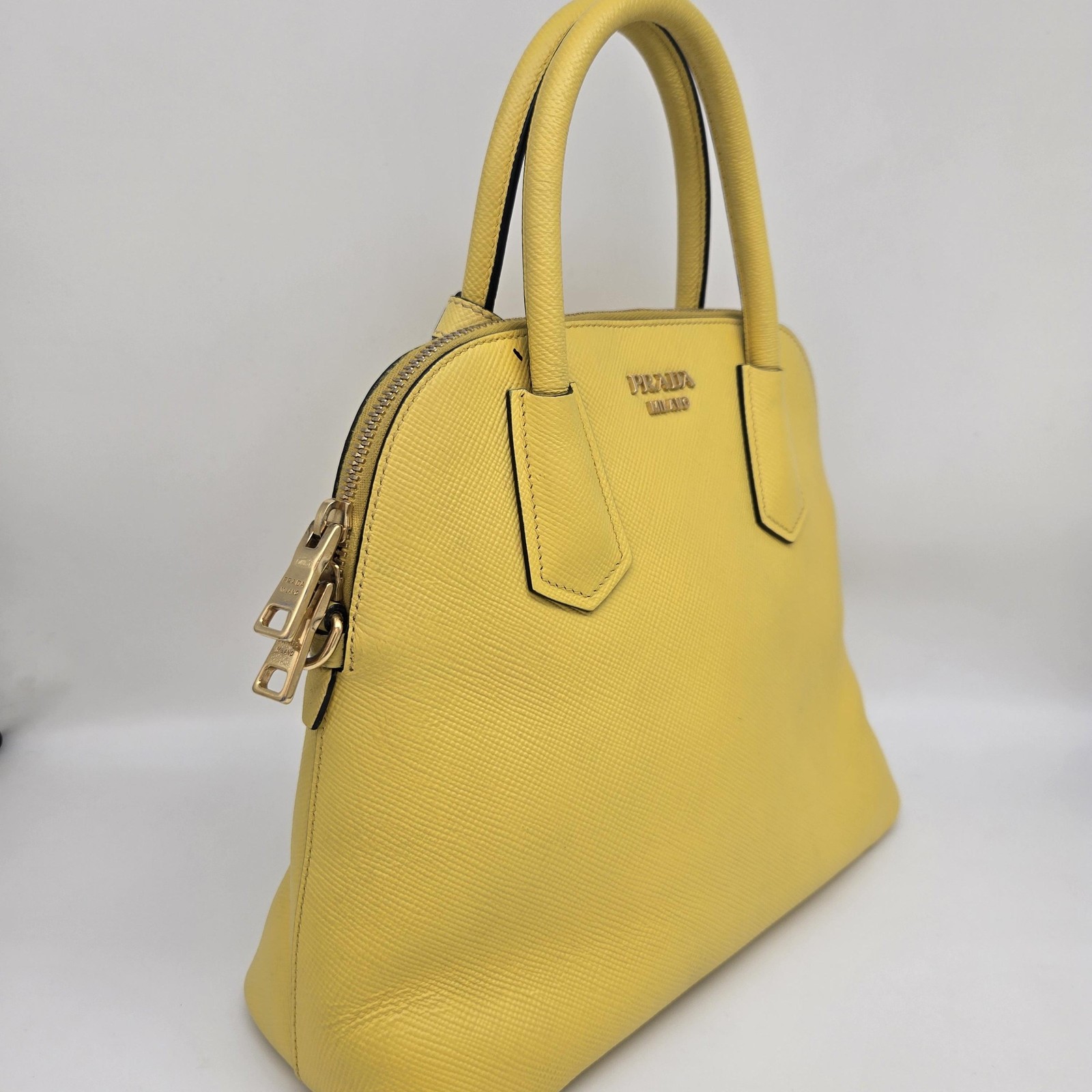 Prada Red Saffiano Leather Medium Dome Satchel Bag - ## image 4