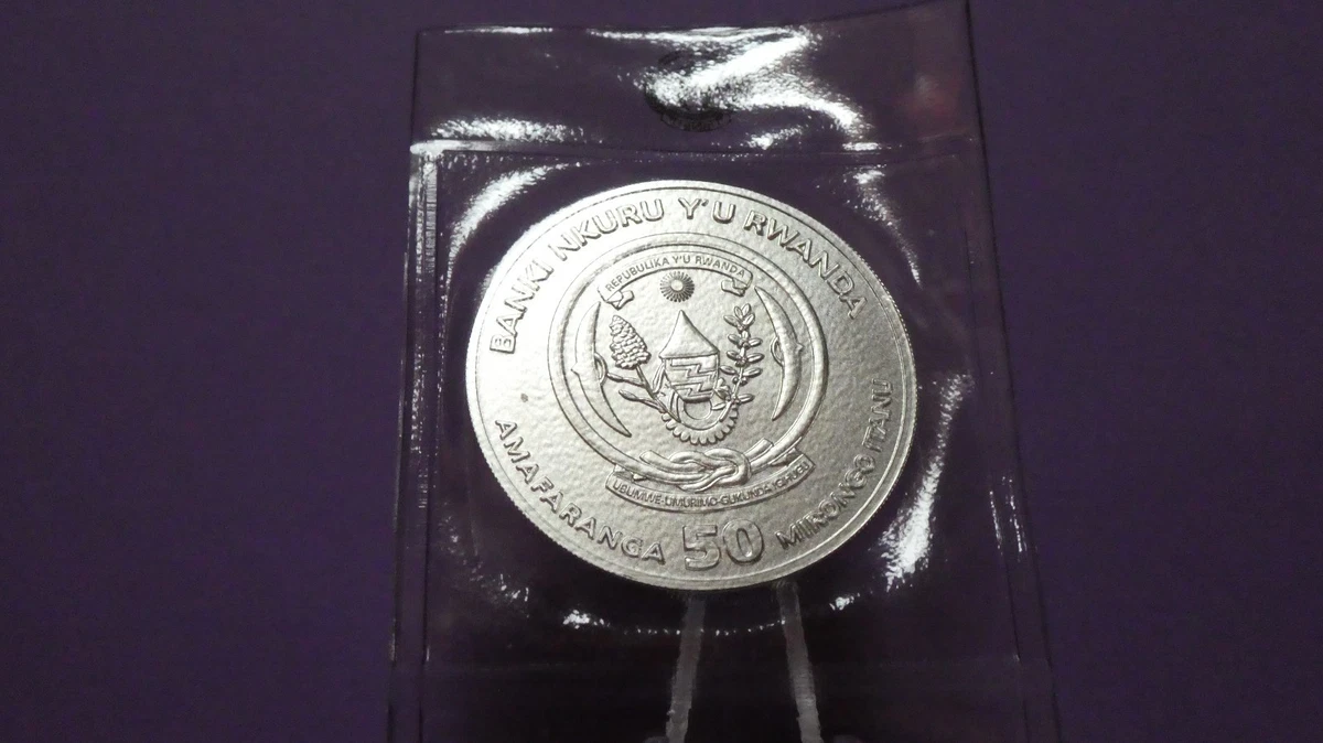 Ruanda 50 Francs 2014 Antílope African Ounce. 1 oz Ag 999 envase original S/C