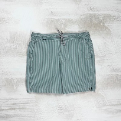Mr Marvis Amsterdam Men s Hand Made Striped Green Swim Trunks Shorts Size M