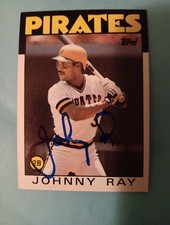 1986 Topps #615 JOHNNY RAY Pittsburgh Pirates Signed Baseball Card Autograph