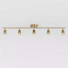 Vidalite Shura 5-Light Brushed Brass Integrated LED Track Light with Rotatable