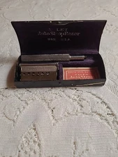 Antique Valet Autostrop Safety Razor Set in Metal Case 1910s Patent