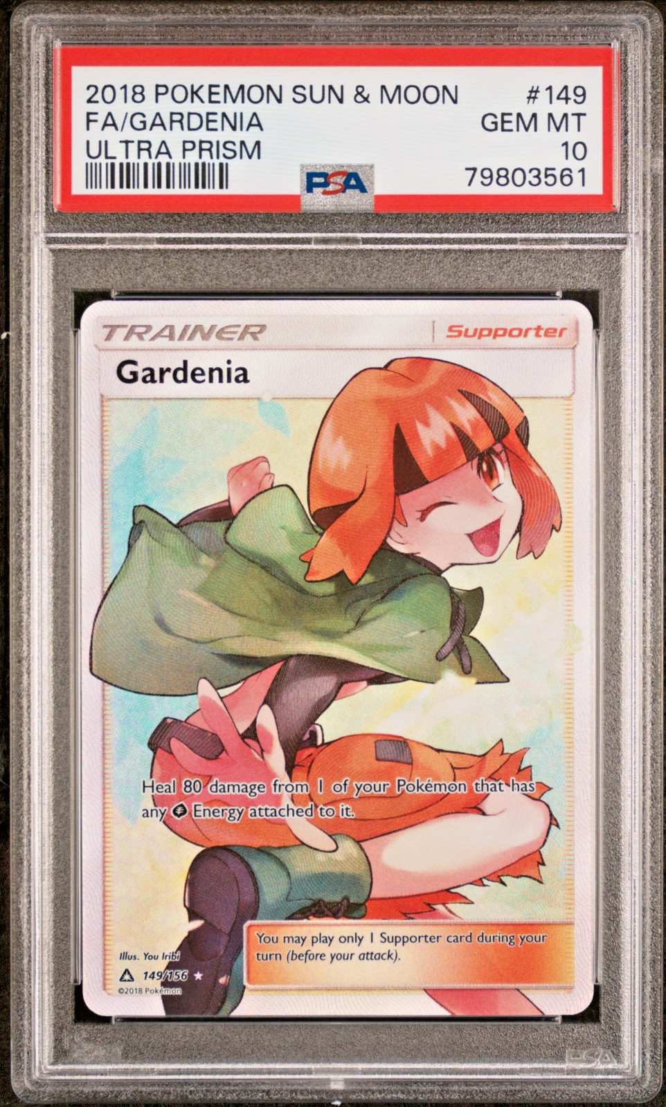 PSA 10 Pokemon Gardenia 149/156 Ultra Prism Trainer Full Art Ultra Rare GEM MINT
