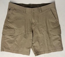 Copper Oak Mens Ripstop Cargo Shorts 38 TAN Flex Waist Stretch Cotton 10" READ