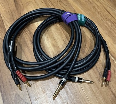 2 Monster Cable Prolink Studio Pro 1000, 10  Speaker Cables 1/4  to Banana Jack