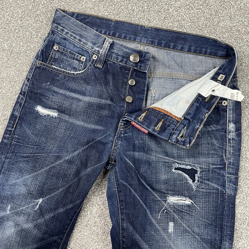 Dsquared2 Jeans Men 46 (Fit 30x35) Distressed Button Fly Italy Made Designer