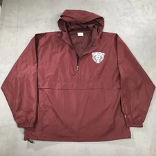 Hershey Bears Jacket Mens 2XL Red Maroon AHL Hockey Hooded 1/2 Zip Windbreaker