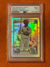 2020 BOWMAN DRAFT JORDAN WALKER 1st BOWMAN CHROME REFRACTOR PSA 9 MINT Cardinals