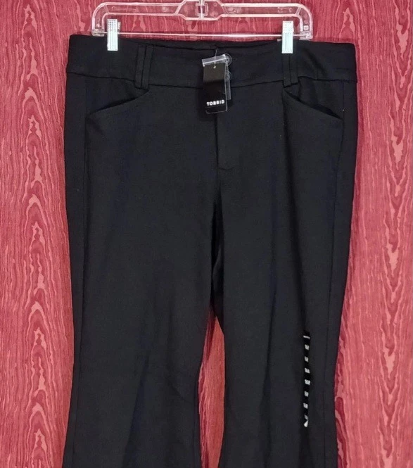 Pantalón acampanado TORRID Studio Jet negro campana parte inferior línea A para mujer talla 16R
