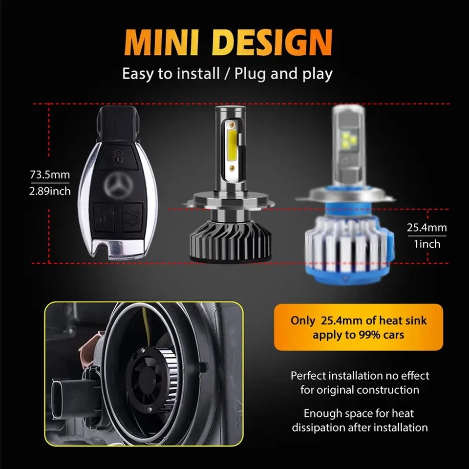 Pair 7" Inch Round LED Headlights Hi/Lo Beam For Jeep Commando 1966-1973 — 第 2/4 张图片