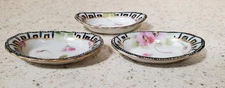 Vintage Set of 3 Small Nippon Open Salt Cellars Hand Painted,Floral   (CONT. 10)