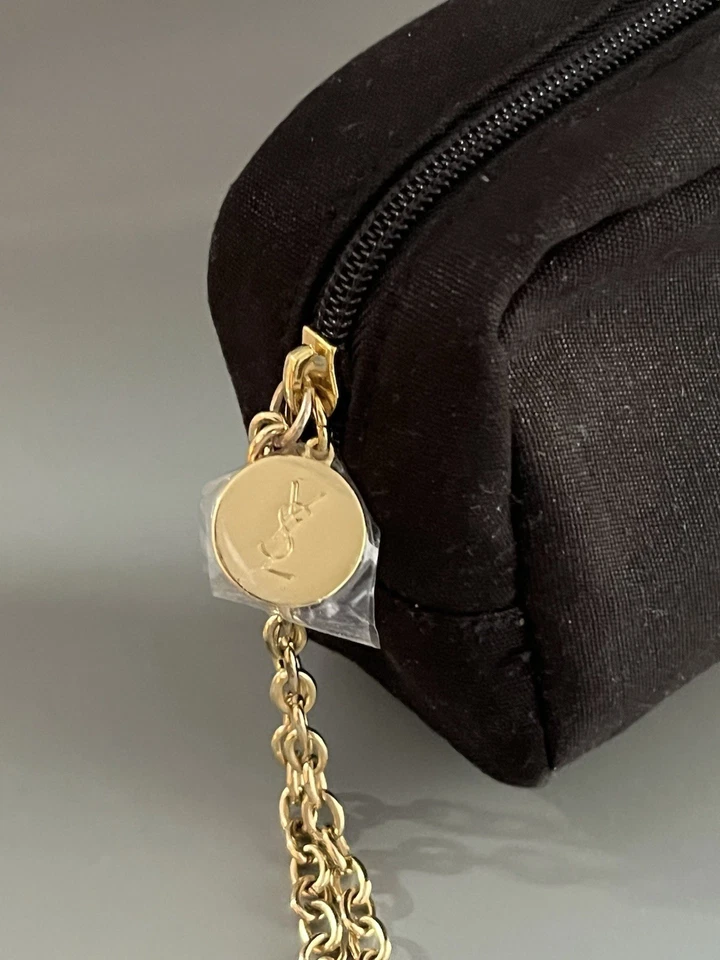 Vintage YSL Parfüm schwarze Stofftasche, Clutch Yves Saint Laurent, unbenutzt - Bild 2 von 4