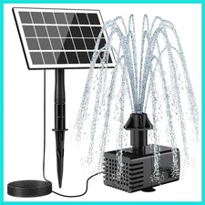 Solar Fountain Kit Glass-No Battery, DIY 3.5W Solar Fountain Pump Works in Sh...