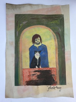 John Bellany COA Art Painting Original Drawing Vintage