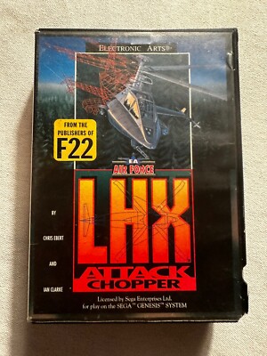 LHX Attack Chopper (Sega Genesis, 1992) Authentic & Clam Shell
