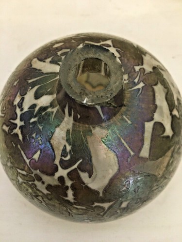 Vintage Squat Bulb Hand Blown Fused Glass Small Vase Tiki Lamp Candle - Picture 4 of 7
