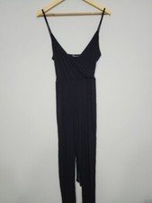 Pretty Little Thing Spaghetti Strap Jumpsuit With Back Tie, Size 10