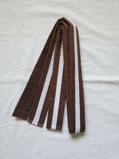 New Size 1 Taekwondo Belt Karate Judo Martial Arts BROWN w/ WHITE Stripe