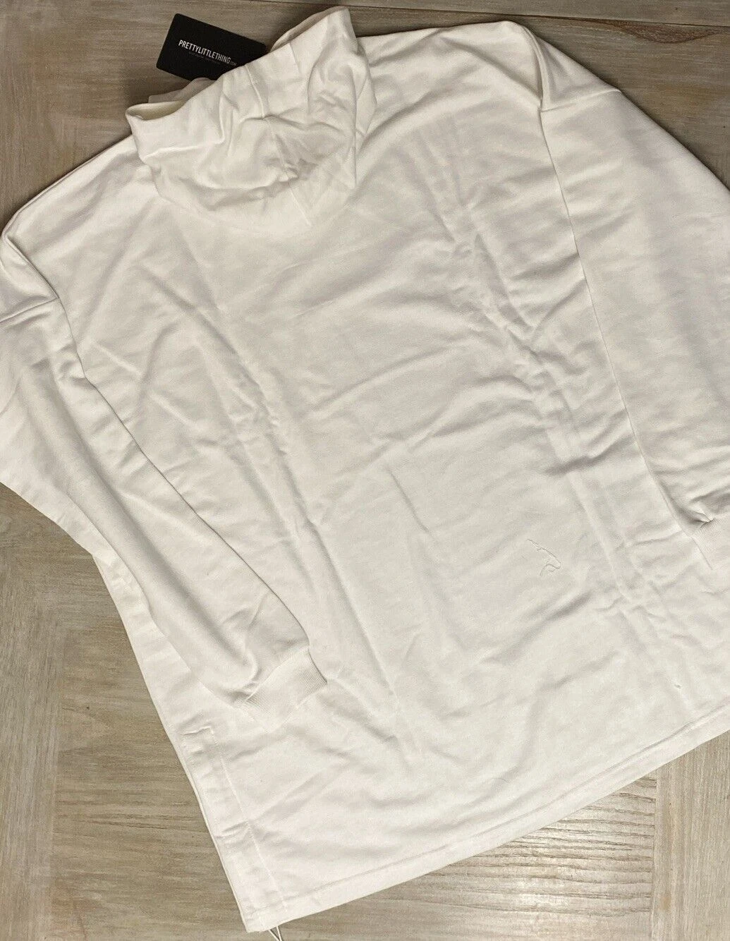 OFF WHITE Abito donna oversize con cappuccio UK 10 Medium Prettylittlething bianco sporco prezzo consigliato £ 50