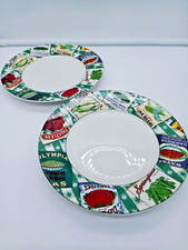 2 Habitat Americana Ctry Cupboard Design Fitz Floyd Stoneware Dessert Plates