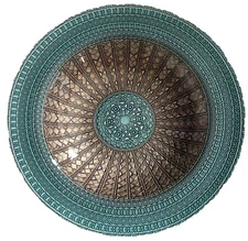 Large 16" Green Blue Silver Fruit Serving Bowl Home Decor Kitchen Dining Beauty