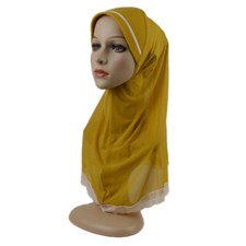 Muslim Kids Girls Hijab Headscarf Prayer Amira Shawls Wrap Turban Niqab 6-12Y