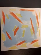 Abstract Impressionism ORIGINAL PAINTING  ARTIST Signed Orange Yellow Blue GAT
