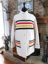 New Womens Pendleton Glacier Park Stipe Wool Coat L