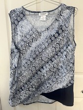 Serengeti Women’s Tank Top Blue Pattern Design XL Made In USA