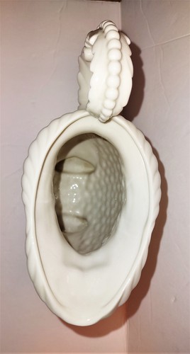 Lenox Wasserkrug mit Fuß, Eierschalenweiß Porzellan Grübchenseiten, Damengesicht - Bild 8 von 8