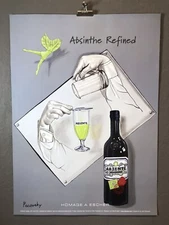 ABSINTHE Ad Poster, Homage to Escher by artist John Pacovsky, New 19x26”