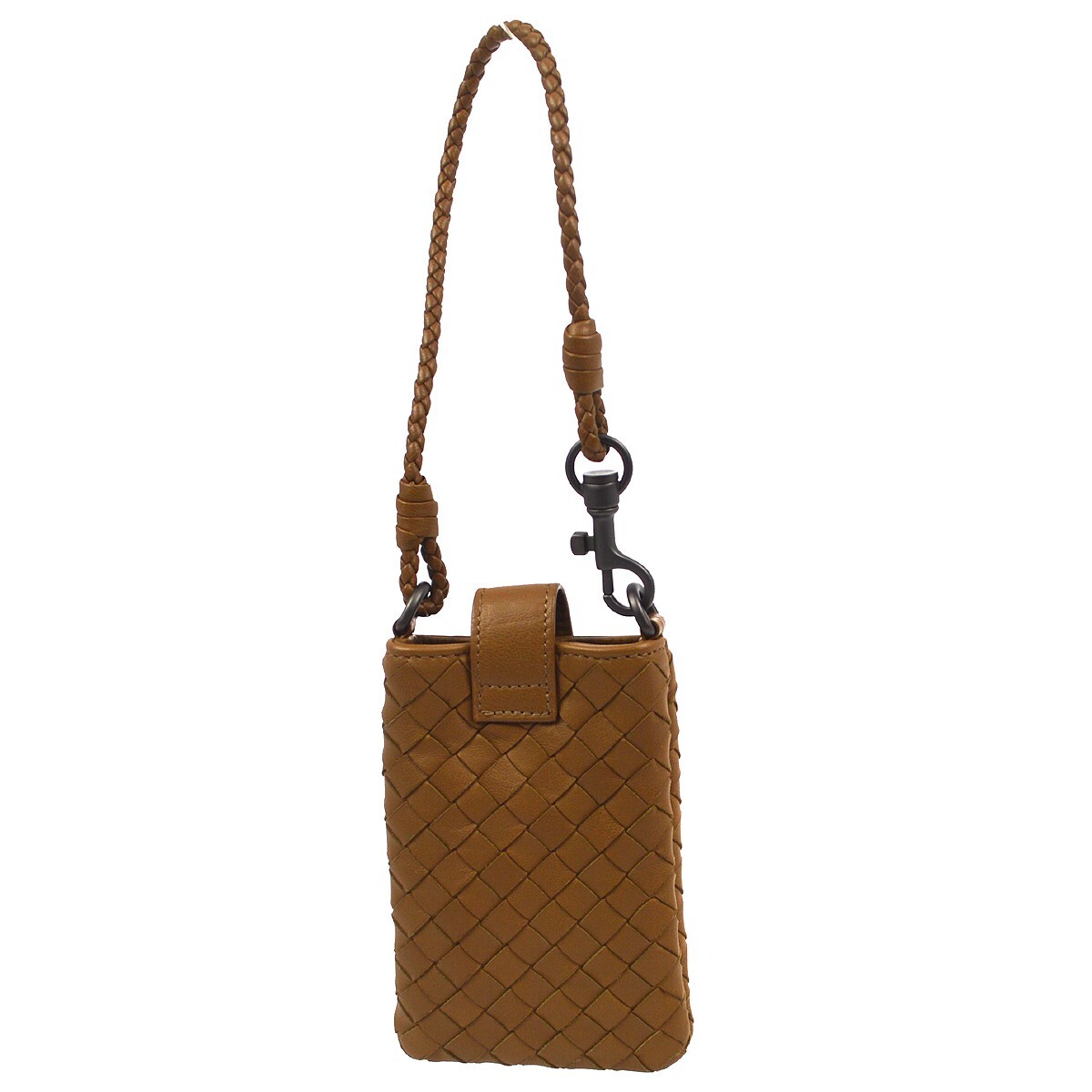 iPhoneケース BOTTEGA VENETA - BOTTEGA VENETA Bottega Veneta Brown Intrecciato Phone Case Small Good