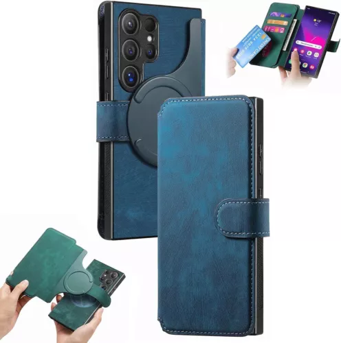 2-in-1 Detachable Wallet Magnetic Case For Samsung Galaxy S25 S24 S23 S22 Ultra - Picture 2 of 14
