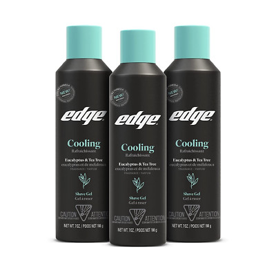 Edge Shave Gel for Men Cooling Eucalyptus & Tea Tree 7oz 3 Pack
