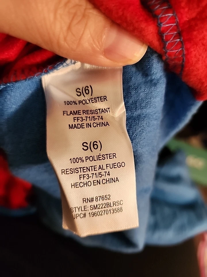 Pijama Top Camisa Spider-Man Marvel Ultimate Boys Talla 6 Manga Larga Rojo Azul Foto 4 de 4