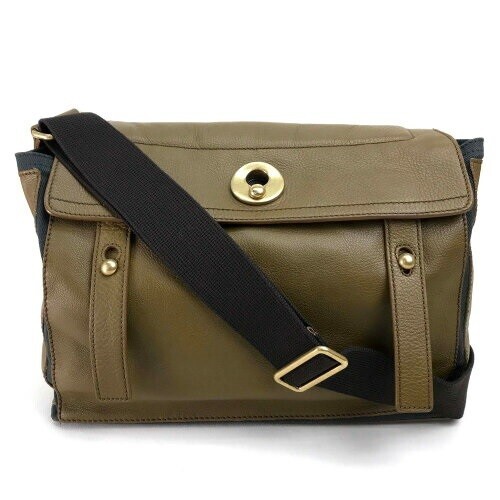 YVES SAINT LAURENT YSL 265707 M 2 Borsa a tracolla in pelle tela marrone