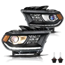 Fit 2014-2020 Dodge Durango Headlights W/LED DRL Halogen Headlamp LH&RH 16-20