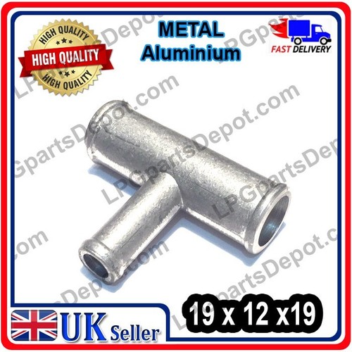 19x12x19 Metal T PIECE Air Water Fuel LPG Hose Pipe Tube Connector Joiner gas - Picture 3 of 3