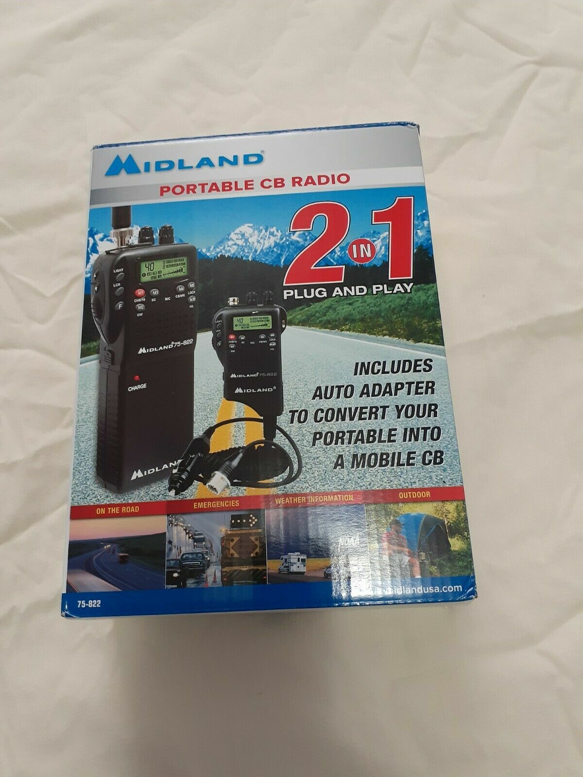 NEW Midland 75-822 40 Channel CB-Way 4W Handheld Portable Weather Radio 10 NOAA