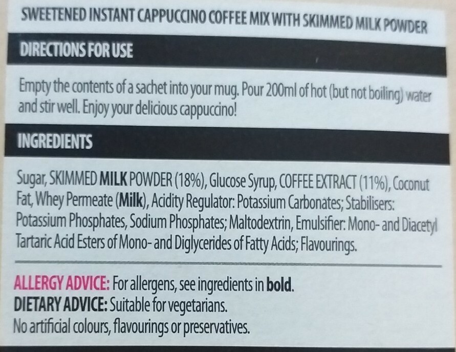 4x 8 sachets Alcafe CAPPUCCINO (32 sachets) instant coffee vegetarian