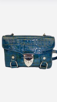 Aspinal Of London Patent Leather Topaz Crossbody Clutch Bag