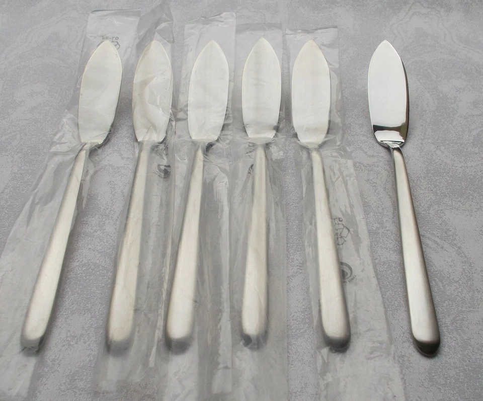 *RAR* BSF Chiaro Set 6 Fisch-/Pastetenmesser Edelstahl matt 18/10 Fabrikneu OVP