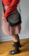 Thomas Wylde Leather Rider Crossbody Bag Mini Black Chain